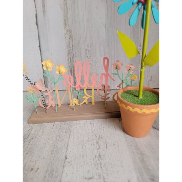 Hello spring sign flower home decor figure butterfly unique set - Picture 10 of 10